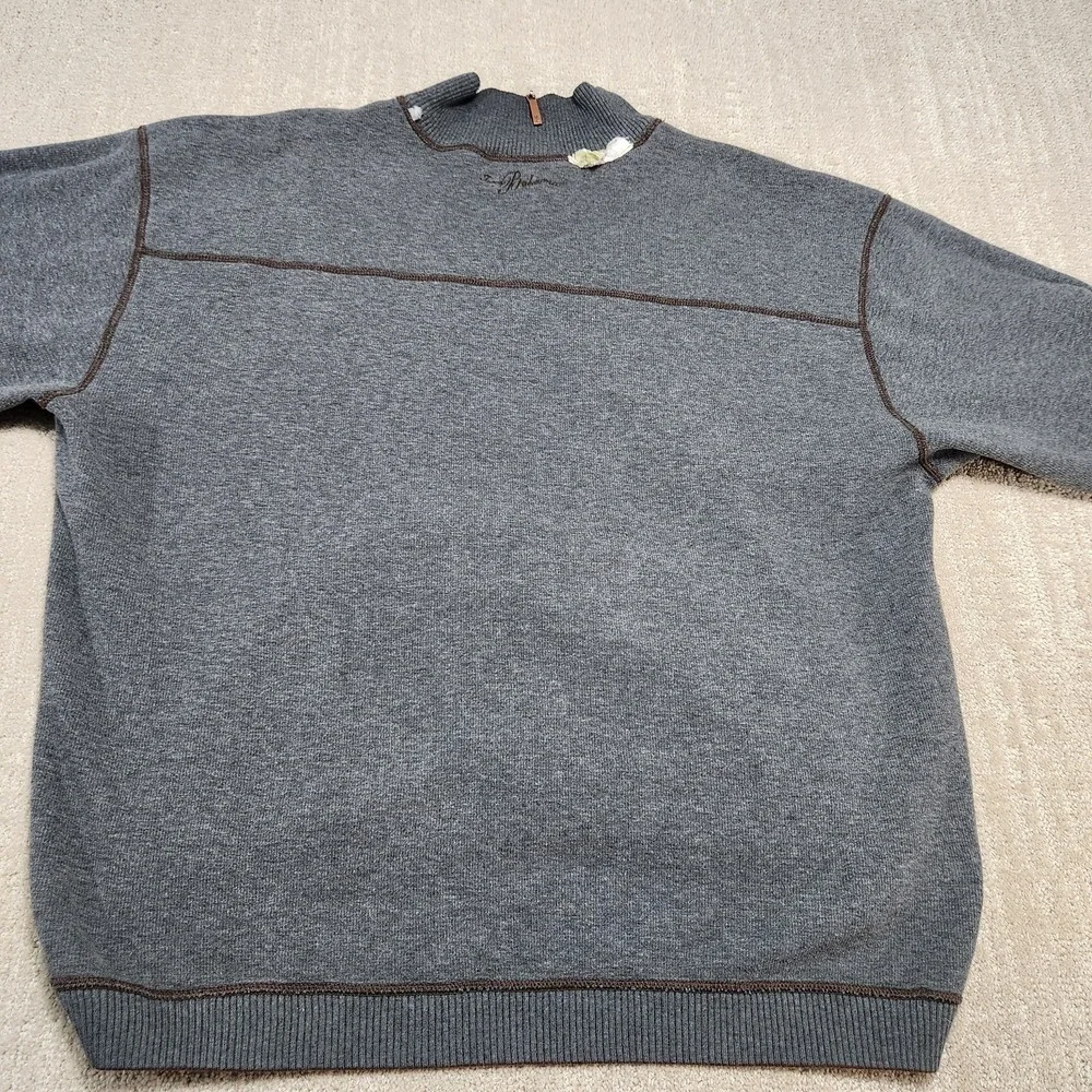 Tommy Bahama Sweatshirt Men XL Reversible‎ 1/4 Zip Pullover Cotton Sweater